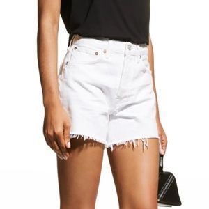 Agolde Parker long white denim shorts size 29